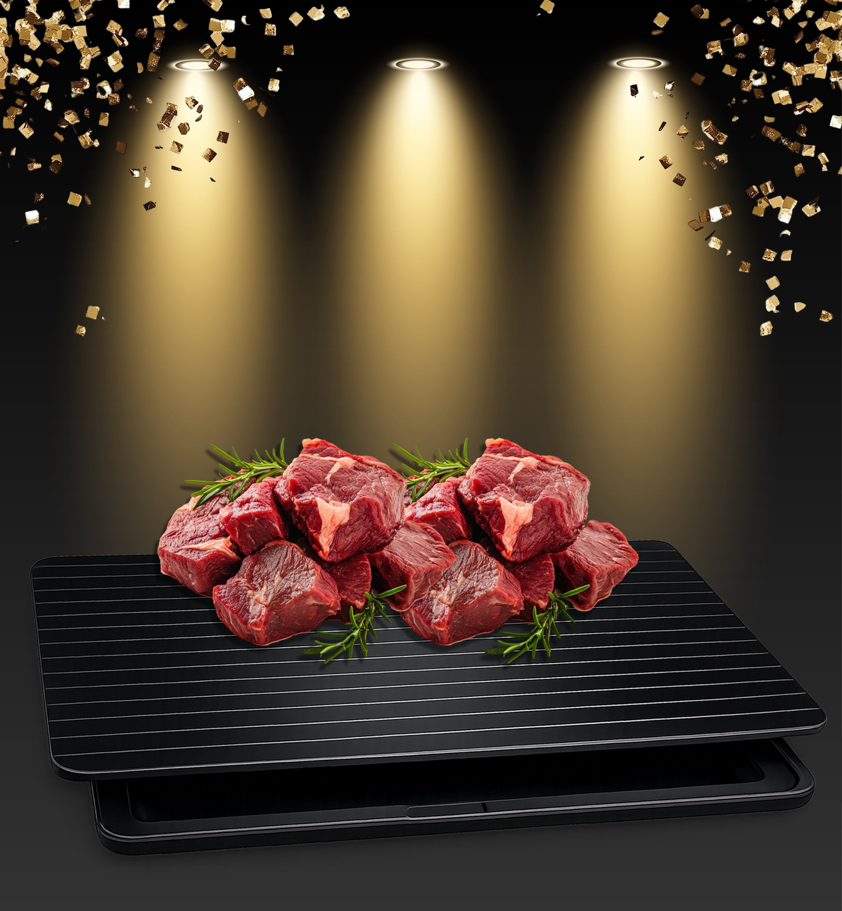 Quick Defrosting Tray for Frozen Meat, Fish, and Vegetables