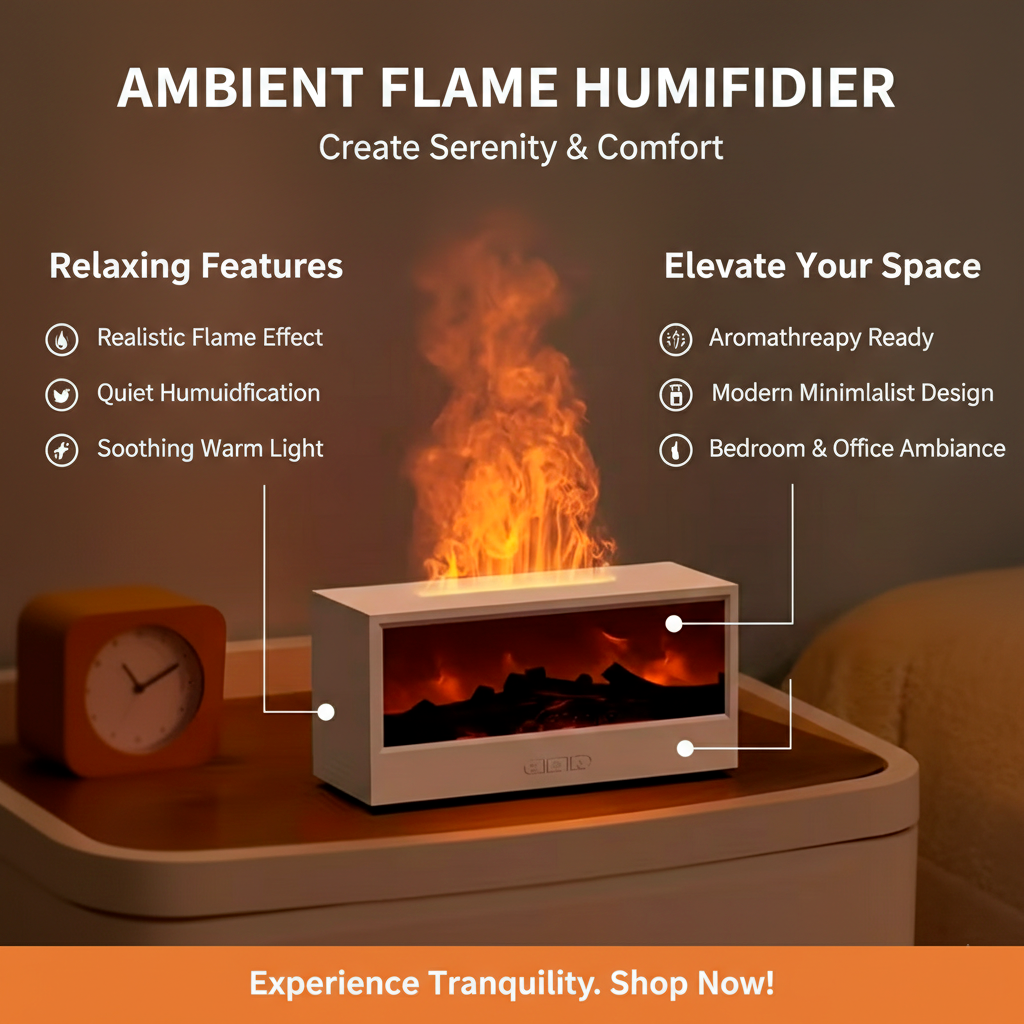 Realistic Fireplace-Style Humidifier & Essential Oil Diffuser