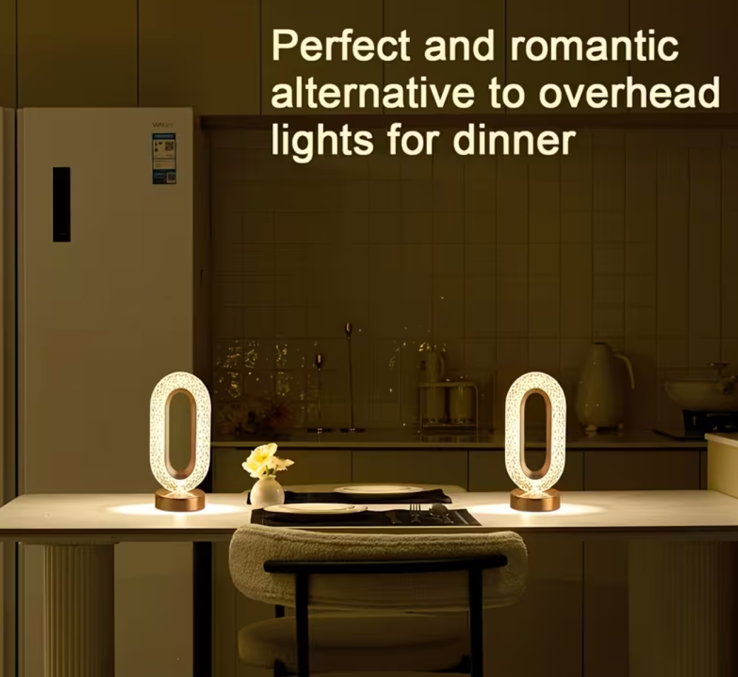 CrystalAura LED Lamp for Ambiance with Simple Touch Control and Three-color Dimming