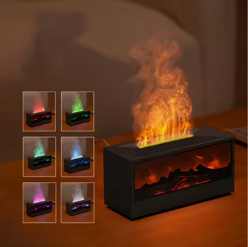 Realistic Fireplace-Style Humidifier & Essential Oil Diffuser