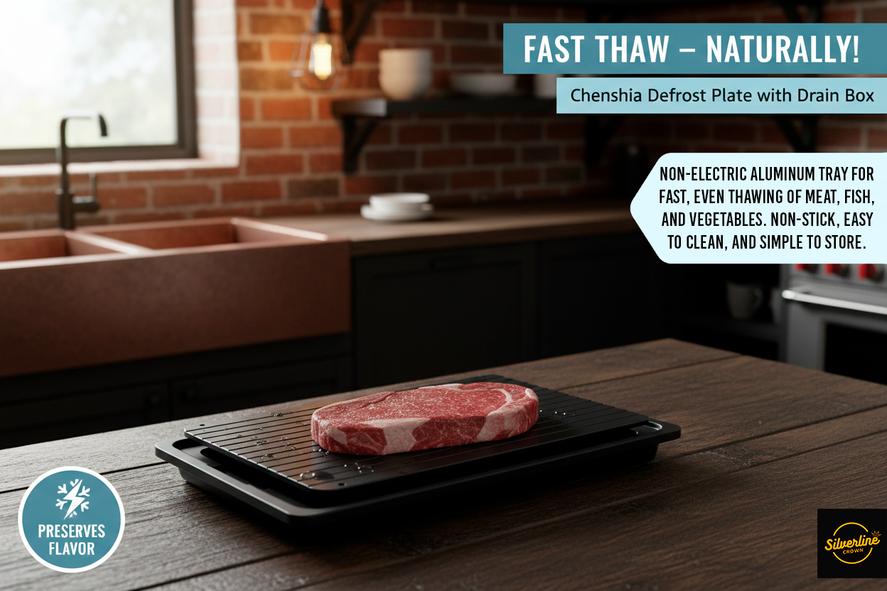 Quick Defrosting Tray for Frozen Meat, Fish, and Vegetables