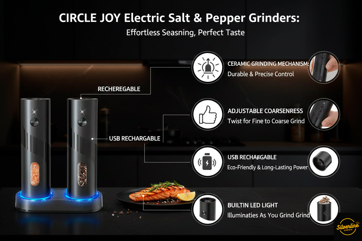 2 x LED Electric Spice Grinders Smart One-Touch Grinders
