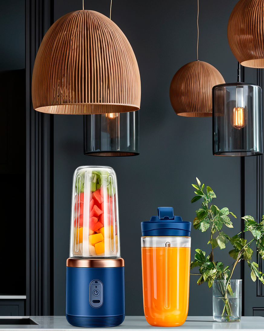 Blue Portable Blender – Juice Maker with To-Go Cup